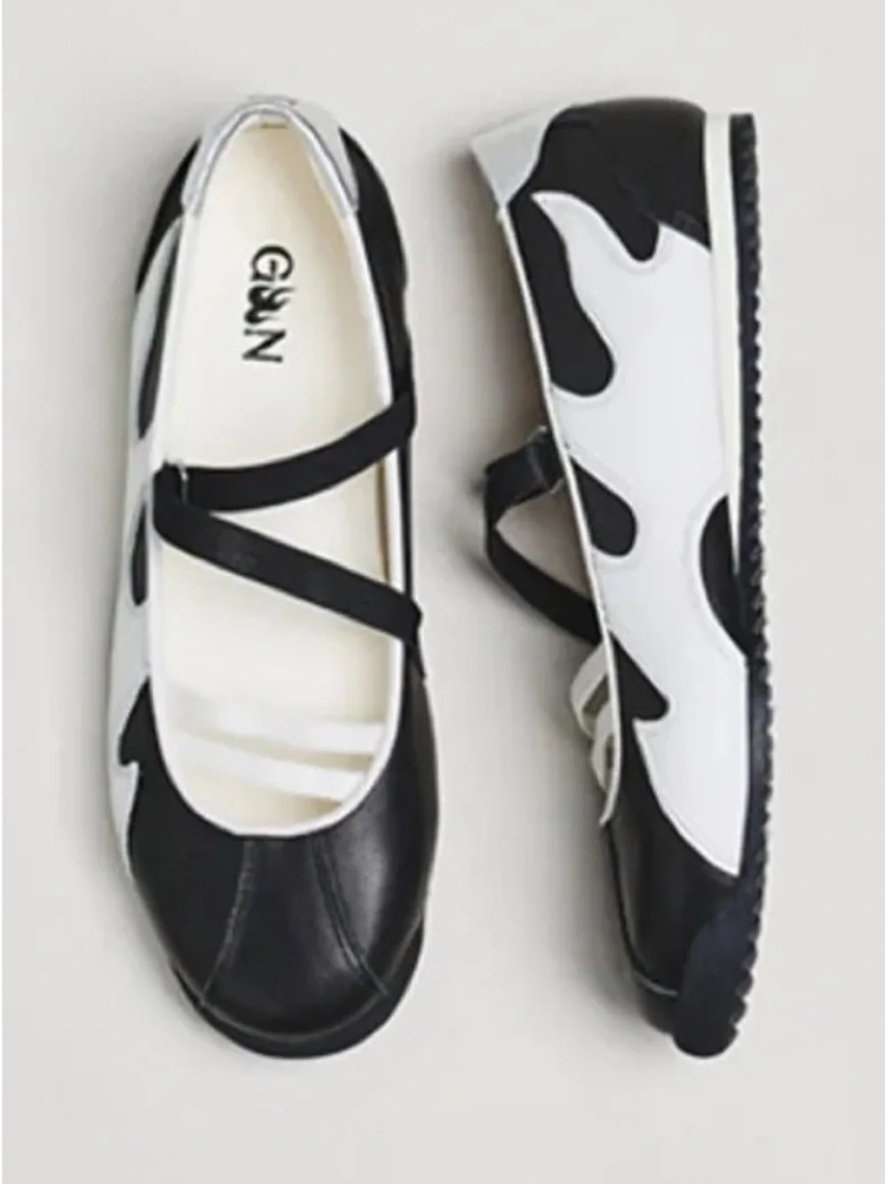 New in Box Black & White Slip-On Ballet Sneakers - Sneakerina